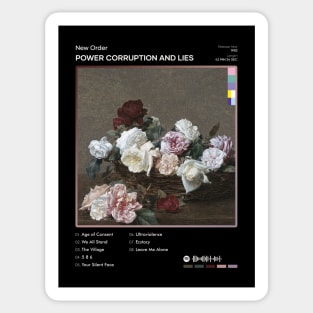 New Order - Power Corruption and Lies Tracklist Album Sticker